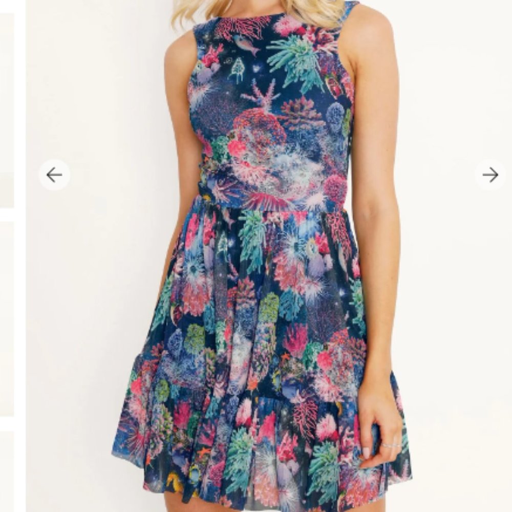 BLACKMILK ~ FRIENDS NOT ANEMONES Bow Back Dress ~ EUC! ~ Sz M